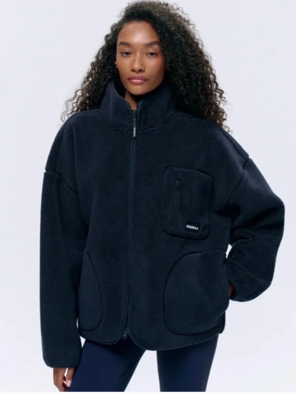 Adanola Oversized Pocket Fleece Teddy Jacket